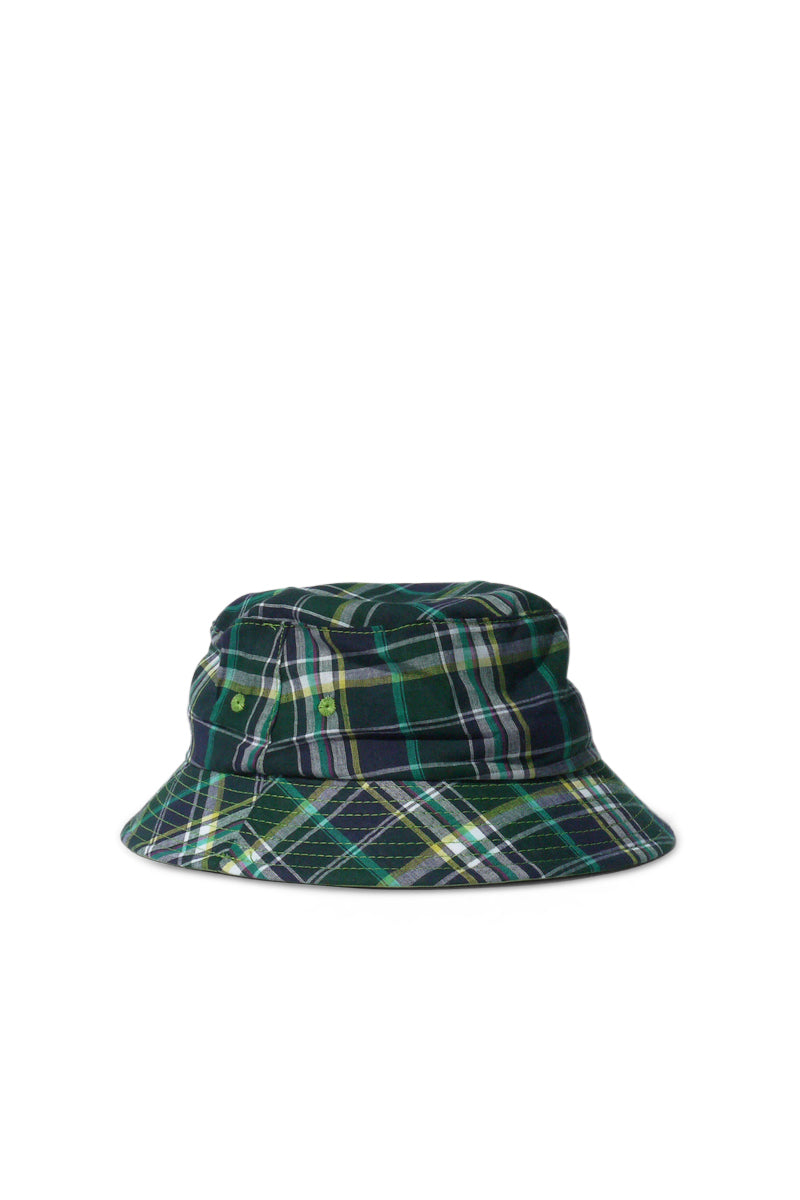 Plaid Madras Bucket Hat - Light Green Check