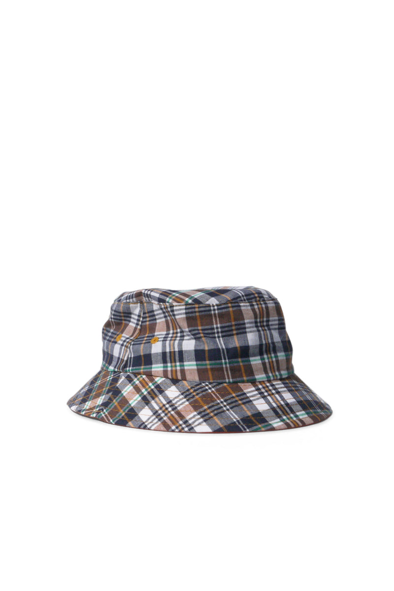 Plaid Madras Bucket Hat - Orange Check