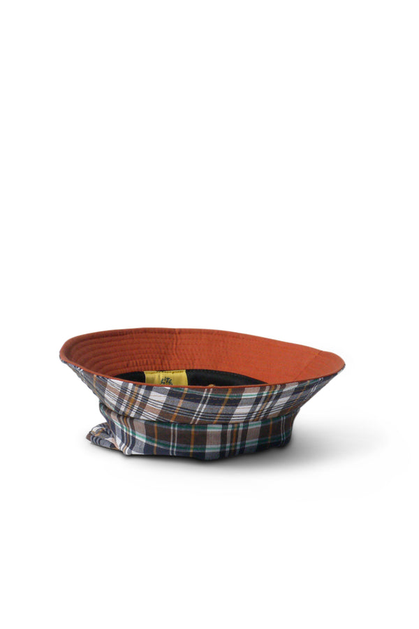 Plaid Madras Bucket Hat - Orange Check