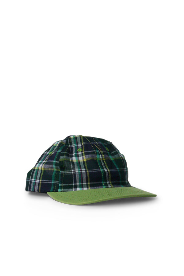 Madras Cap - Light Green Plaid