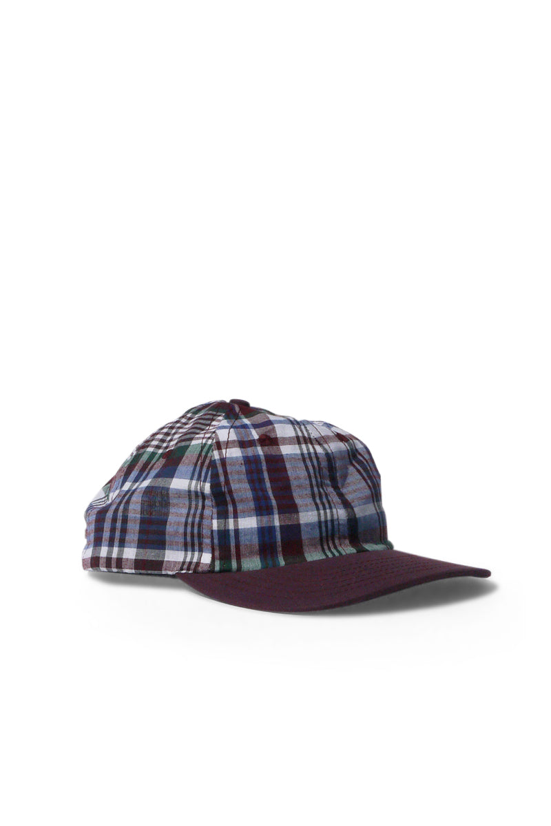 Madras Cap - Burgundy Plaid