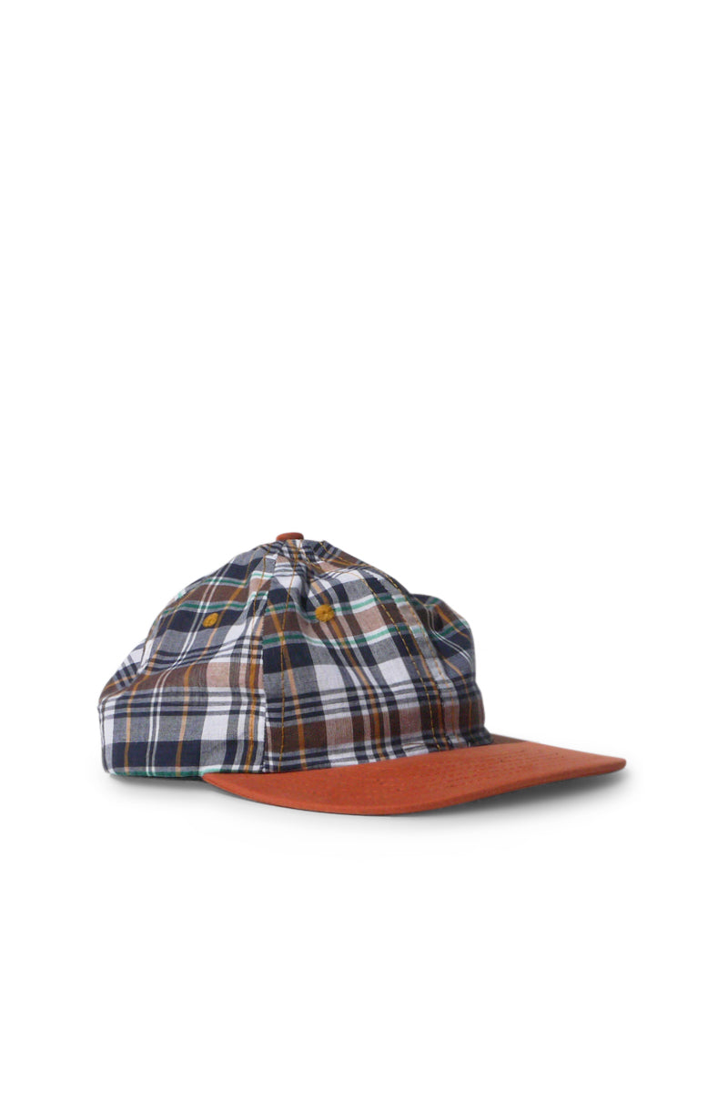 Madras Cap - Orange Plaid