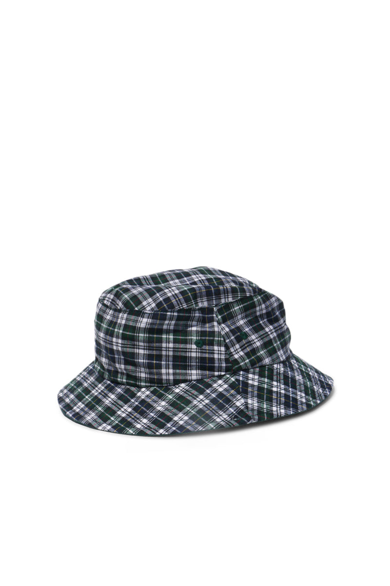 Plaid Madras Bucket Hat - Green Check