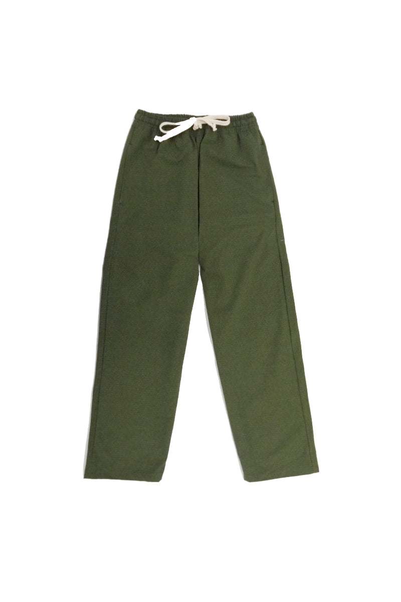 Cotton Ripstop Drawstring Pants - Olive
