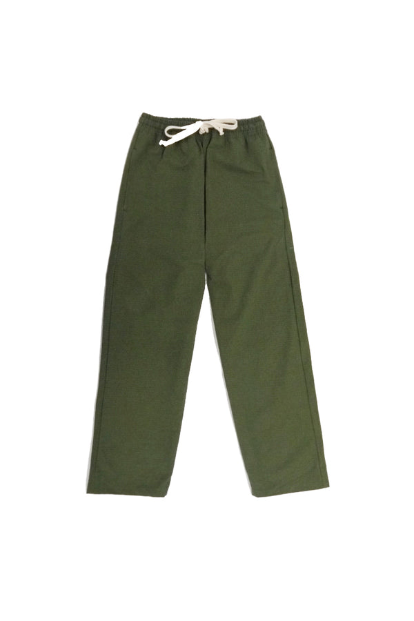Cotton Ripstop Drawstring Pants - Olive