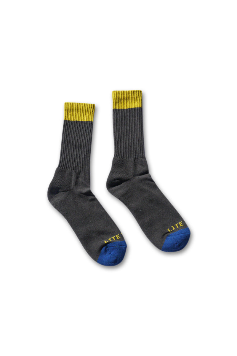 3 Tone Crew Socks - Grey