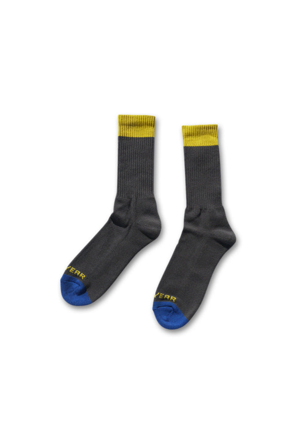 3 Tone Crew Socks - Grey