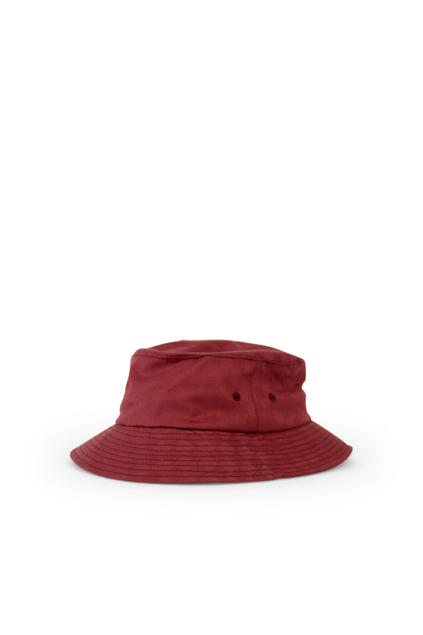 Tonal Dobby Check Bucket Hat - Brick