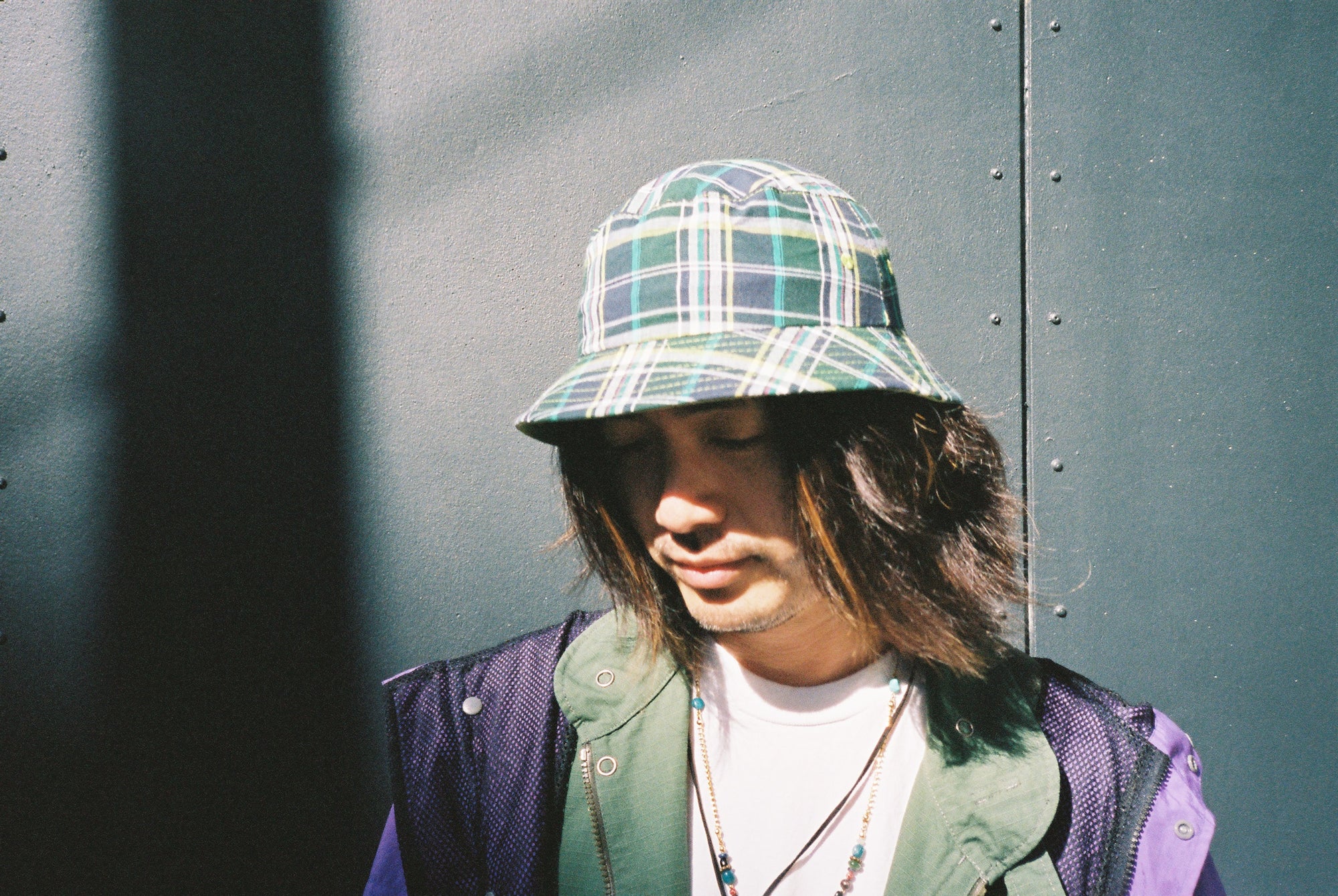 Plaid Madras Bucket Hat - Light Green Check
