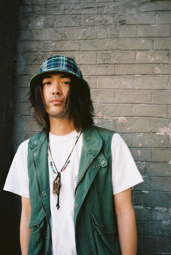 Plaid Madras Bucket Hat - Light Green Check