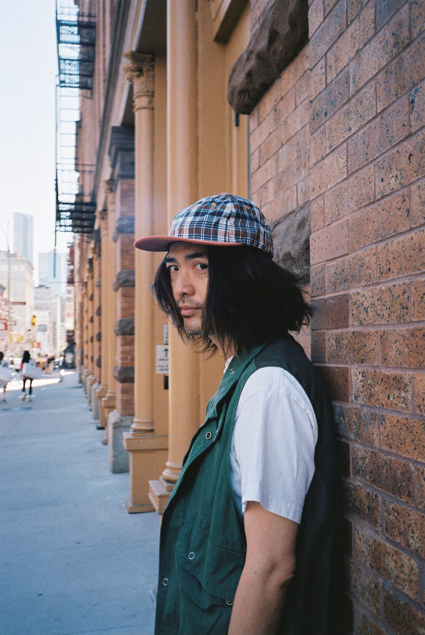 Madras Cap - Orange Plaid